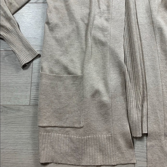 Ellie Ribbed Cream Long Line Open Front Cardigan - Picture 3 of 7